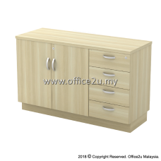 Q-YDP7124 COMBINATION LOW CABINET (SWINGING DOOR + FIXED PEDESTAL 4D)